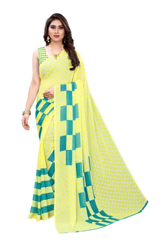 Fancy Georgette Printed Saree With blouse